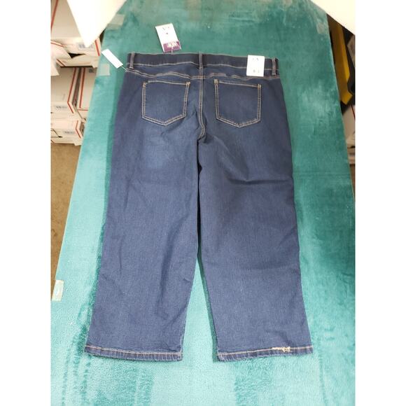 Gloria Vanderbilt Jeans Size 16 W Womens Blue Pants Stretch Pull on Capri NWT - Picture 15 of 16